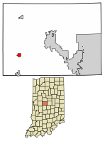 Location of Advance in Boone County, Indiana.