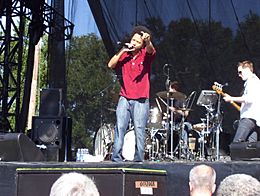 Boots Riley performing with Galactic at Voodoo Fest