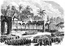 Célébration de la fête de la reine d'Espagne à Saïgon, L'illustration le 17 Jan 1863
