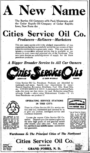 Cities service newspaper ad