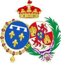 Coat of Arms of Antoine and Luisa Fernanda of Spain, Duke and Duchess of Montpensier