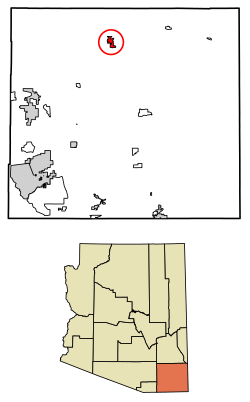 Location of Willcox in Cochise County, Arizona