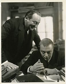Crime and Punishment (film) 1935. Josef von Sternberg, director. L to R Edward Arnold, Peter Lorre