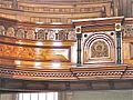 Detailed view of the tiered gallery with decorative woodwork c1880 at Plough Lane Chapel, Lion Street, Brecon