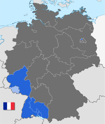 Germany in 1947  *      Saar Protectorate *      French occupation zone in Germany *      Rest of Allied-occupied Germany 