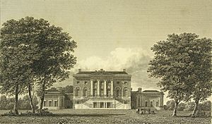 Engraving of the South Front of Castle Goring, West Sussex, England (cropped)