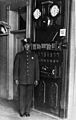 Fireman Lawrence Washington stands inside Engine Company No. 30 of the Los Angeles Fire Department (LAFD) (dunbar-m36)