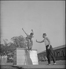 First US Army Rehabilitation Centre- Recuperation and Training at 8th Convalescent Hospital, Stoneleigh Park, Kenilworth, Warwickshire, UK, 1943 D16599