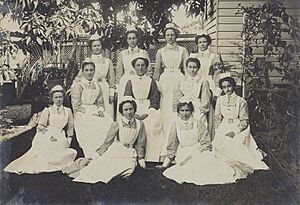 Florence Chatfield Photograph Album 1905 with her nurses