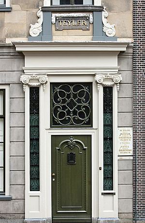 Front door of Teylers Fundatiehuis, Haarlem