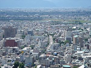 A closeup of Gifu's skyline