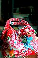 Hakka-style floral print fabric tote bag