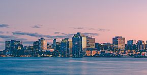 Halifax Harbour Sunset Skyline, Nova Scotia (24237034620)