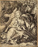 Hendrick Goltzius (1558-1617) Mother of God in the care of Joseph