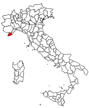 Location of Province of Imperia