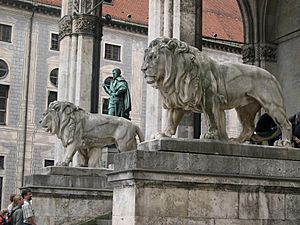 Lions at the Feldherrnhalle in Munich