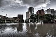 Looking downtown from Riverfront Ave Calgary Flood 2013