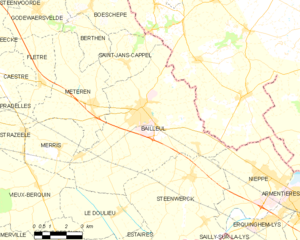Map commune FR insee code 59043