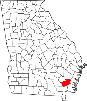 Map of Georgia highlighting Brantley County