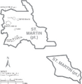 Map of St. Martin Parish Louisiana With Municipal Labels