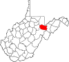 State map highlighting Tucker County