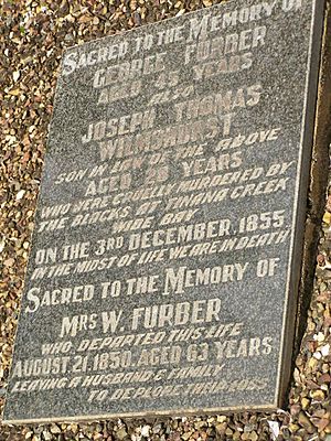 Modern plaque on Furber family grave, Maryborough Pioneer Cemetery, 2008