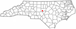 Location of Goldston, North Carolina
