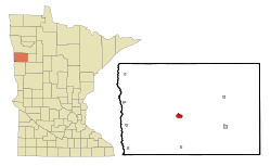 Location of Adawithin Norman County and state of Minnesota