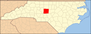 North Carolina Map Highlighting Randolph County