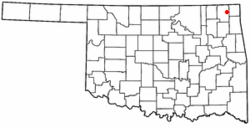Location of Bluejacket, Oklahoma