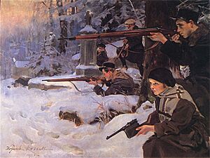 Orleta Eaglets defending the Łyczaków Cemetery during the Siege of Lwów