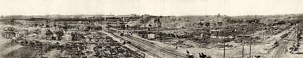 Panorama of the ruined area tulsa race riots (retouched)