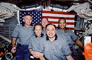 STS98 inflight crew portrait