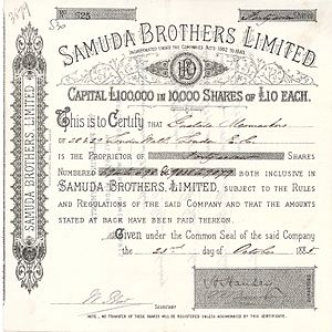 Samuda Brothers 1885