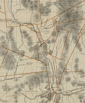 Section of Crawford's map of the White Mountains of New Hampshire from original surveys by Geo. T. Crawford