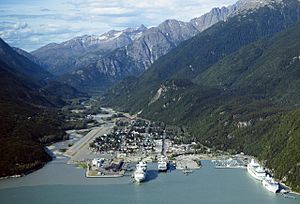 Aerial view of Skagway, Alaska, 2009.