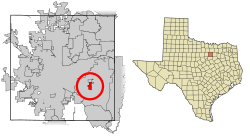 Location of Dalworthington Gardens in Tarrant County, Texas