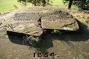 The inscribed stone on Haughhead Kip - geograph.org.uk - 1021391