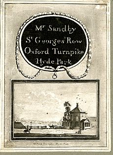 Trade card of Paul Sandby drawing master