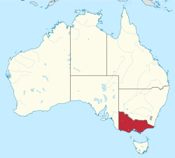 Map of Australia with Victoria highlighted