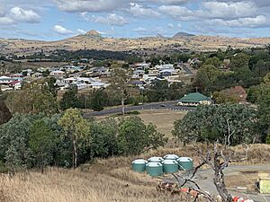 View over Dugandan to the south-east from south-end of Messenger Street, Boonah, 2020 01