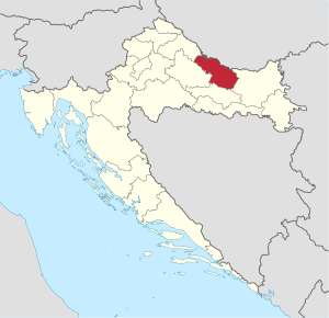 Virovitica-Podravina County within Croatia