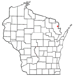 Location of Amberg, Wisconsin