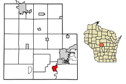 Location of Nekoosa in Wood County, Wisconsin.