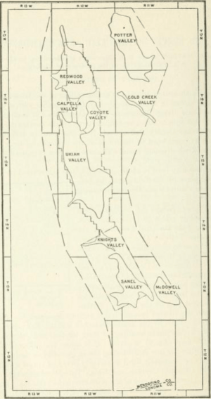 1914 sketch map of Ukiah area