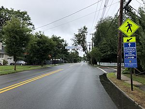 2018-09-12 11 50 14 View north along Bergen County Route 41 (River Road) at Rambler Avenue in New Milford, Bergen County, New Jersey