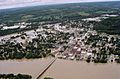 Aerial view of downtown Owego after record flooding from Tropical Storm Lee, September 2011