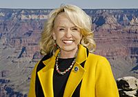 Arizona Governor Jan Brewer at the reopening of Grand Canyon National Park in 2013