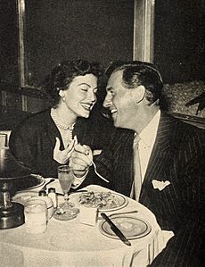 Ava Gardner dining with Stewart Granger, 1950