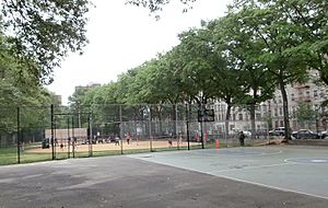 Baseball and basketball area in Jackie Robinson Park